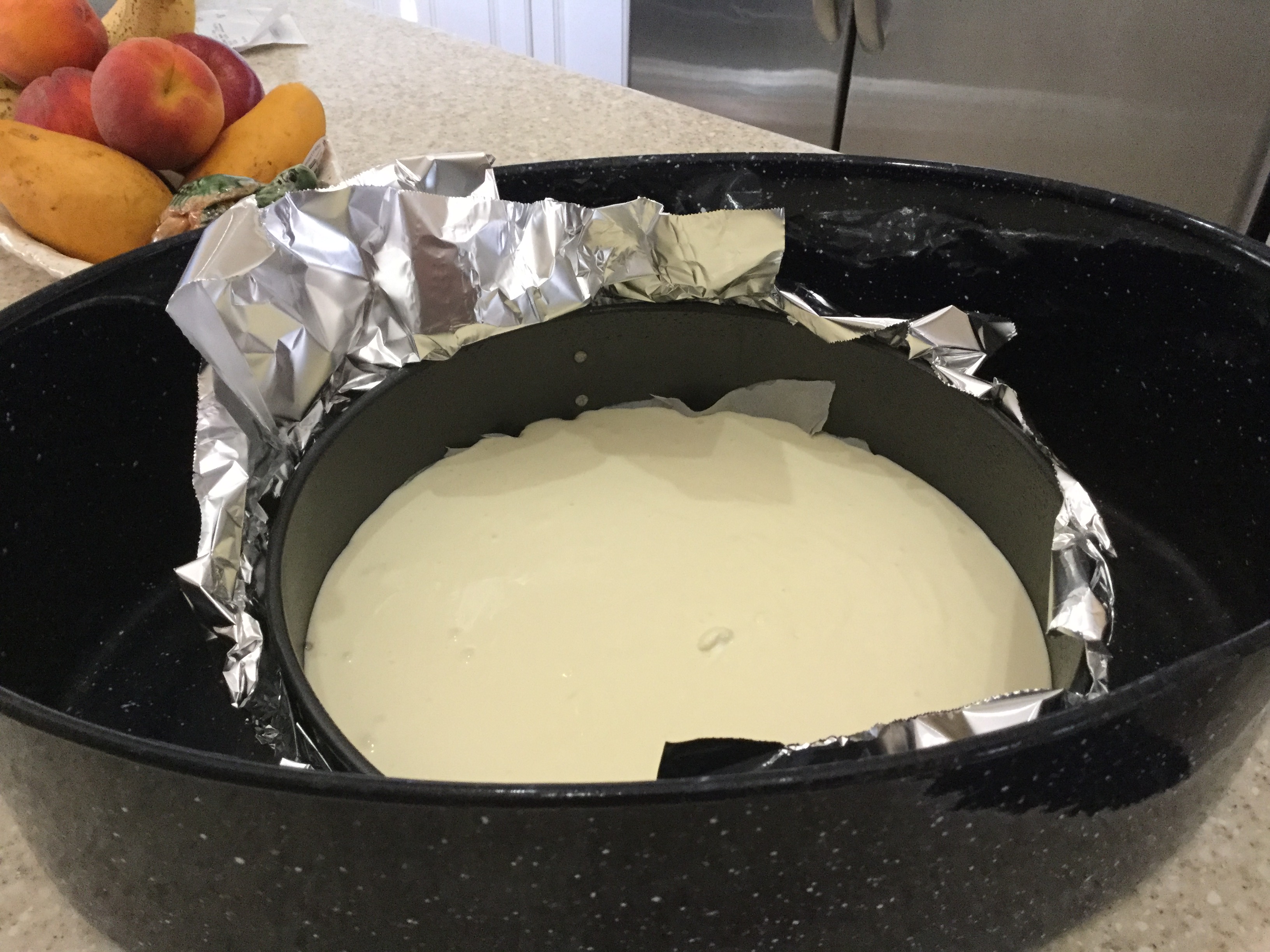 Cheesecake Baking in a water bath. 