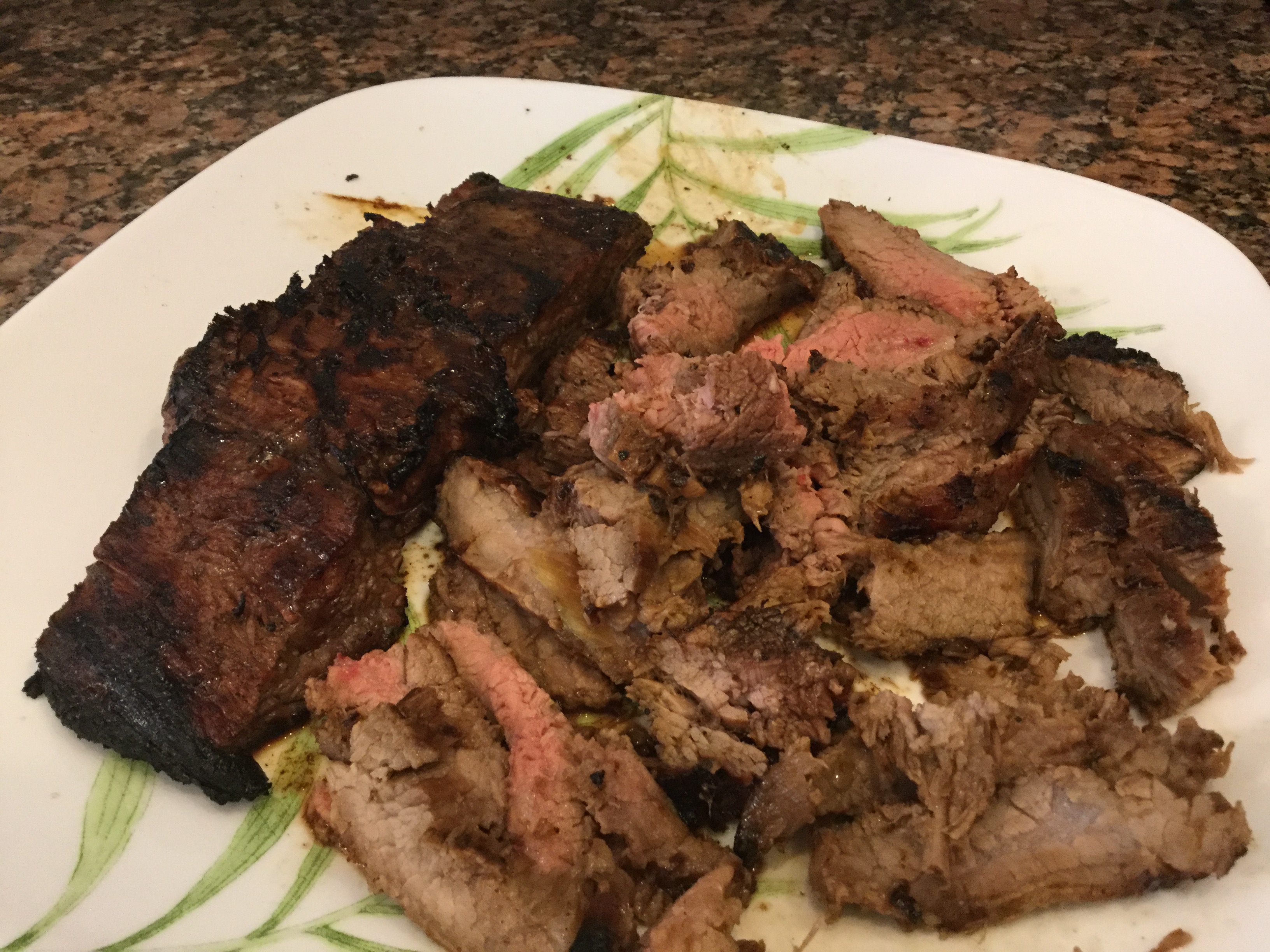 Slice steak into thin slices, cutting diagonally across the grain