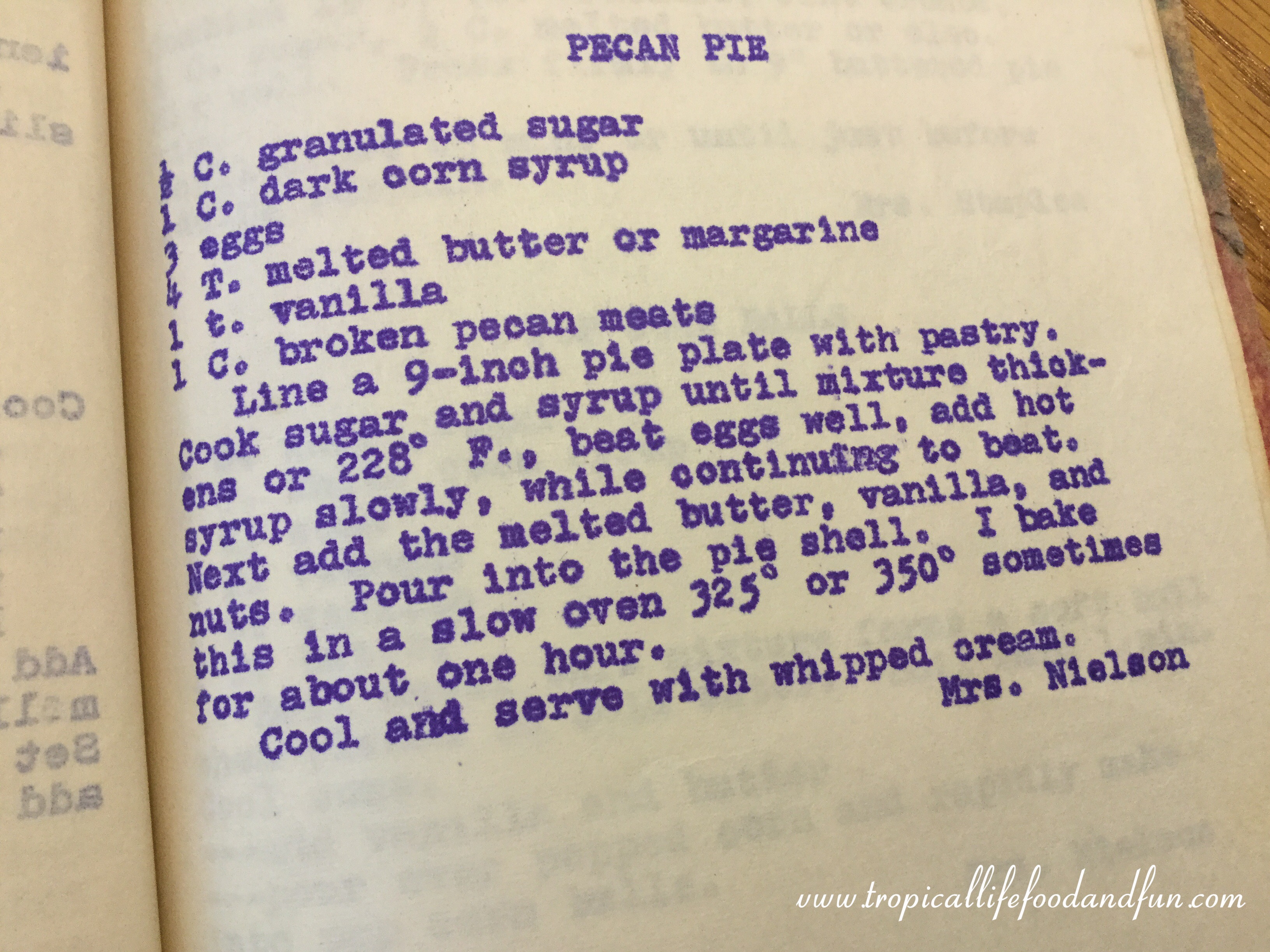 Mom's Recipe Contribution to the Mother's Day Cookbook