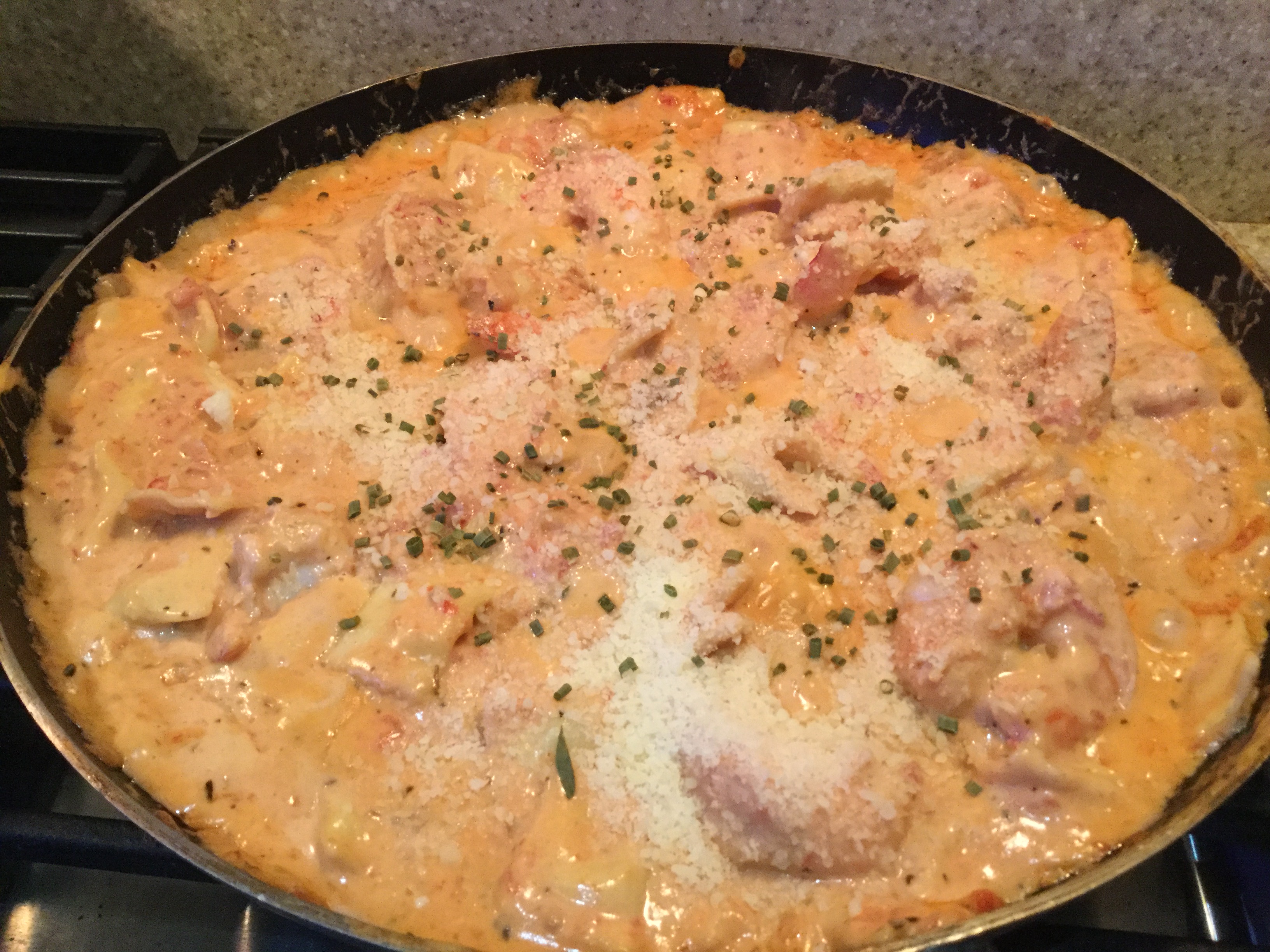Pasta & Shrimp in Tomato Cream Sauce • Tropical Life, Food and Fun