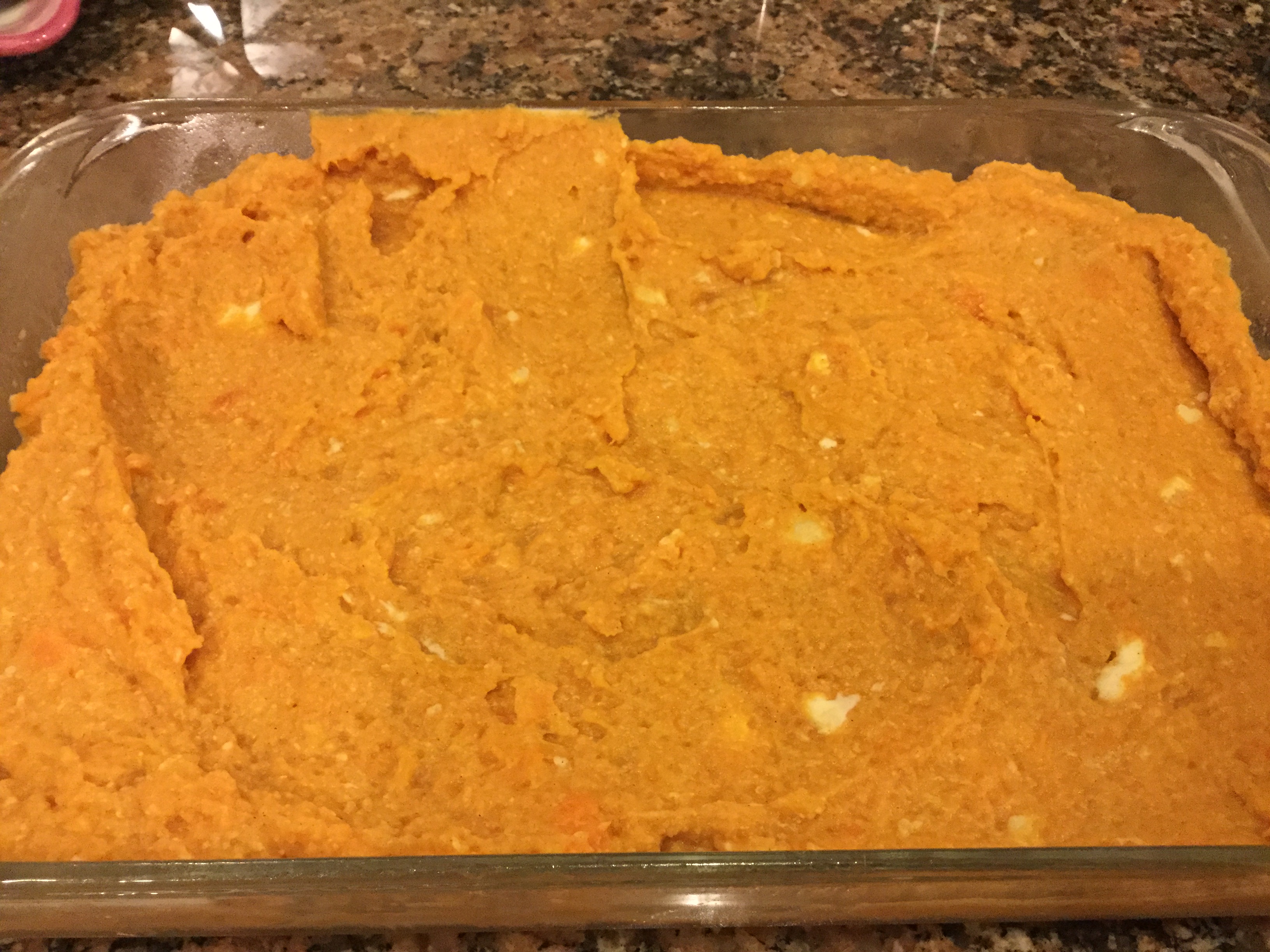 Thanksgiving Sweet Potatoes ready for the oven!